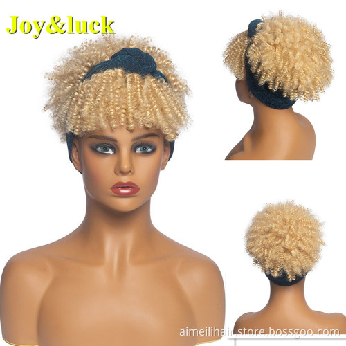 Wholesale Prices For Women Head Band Wig Ombre Green Hairband Black Long Afro Kinky Curly Headband Wig Synthetic Hair Wigs
